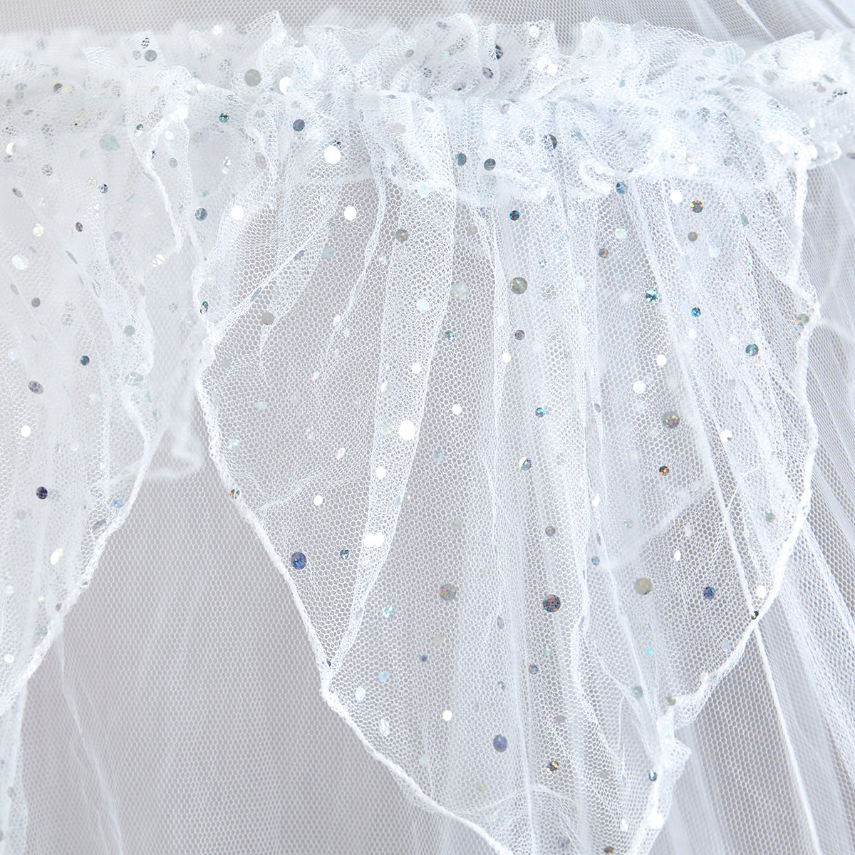 Bed Canopy Dome with Silver Sequins Single Bed